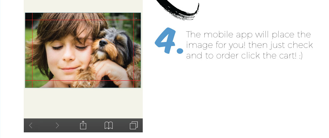 4. The mobile app will place the
image for you! then just check
and to order click the cart! :)