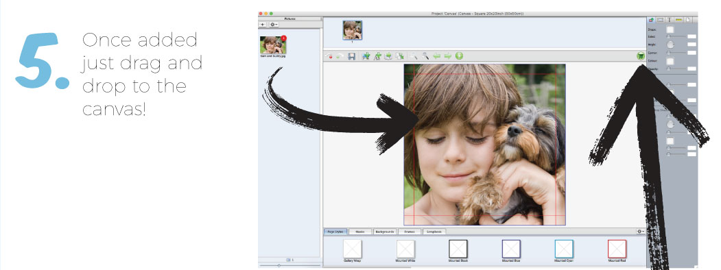 5. Once added
just drag and
drop to the
canvas!